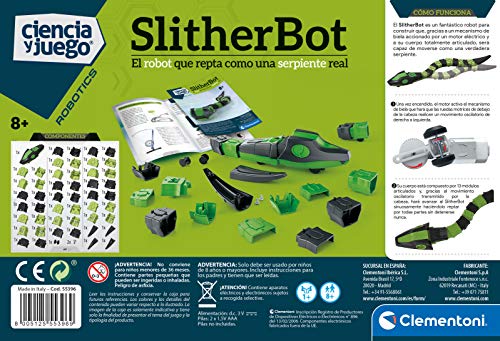 Clementoni - Slither Bot - robot para montar y jugar a partir de 8 años, juguete en español (55396)