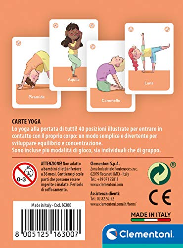 Clementoni Yoga-Ramo - Cartas para niños, Mesa de Negocio para Toda la Familia, 1-6 Jugadores, 5 años, Fabricado en Italia, Multicolor, 16300