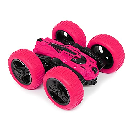 CMJ RC Cars 360 Spin Attack Stunt RC Car Electric Racing Stunt Car, doble cara 360 ° giratorio giratorio RC 4WD alta velocidad todoterreno niños juguete (rosa)