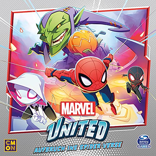 CMON Asmodee Marvel United – Aufbruch ins Spider-Verse, Juego Familiar, Juego de Cartas, alemán (CMND1302)