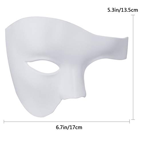 Coddsmz Masquerade Mask Steampunk Phantom of The Opera Máscara de Fiesta Veneciana mecánica (Blanco)