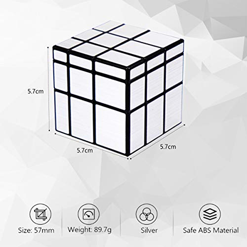 Coolzon Cubo Magico Mirror Espejo Speed Puzzle Cube, Magic Mirror Cube 3D Puzzle Jigsaw Juguetes Educativos Regalos para Niños y Adultos