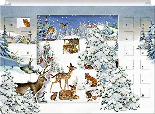 Coppenrath Mini calendario de adviento - Navidad mágica - 1 pieza, Diseño surtido (sin selección): tarjetas lenticulares 3D para configurar 4 motivos x 6 ex, multicolor (38410150)