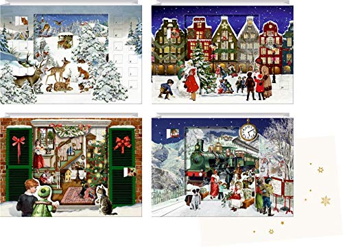 Coppenrath Mini calendario de adviento - Navidad mágica - 1 pieza, Diseño surtido (sin selección): tarjetas lenticulares 3D para configurar 4 motivos x 6 ex, multicolor (38410150)