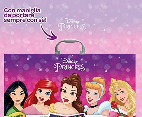 CRAYOLA Maletín del Artista Princesas Disney, 115 Piezas, Regalo para niñas, Actividades Creativas, años 5,6,7,8+