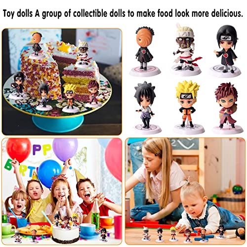 Cumpleaños Pastel Decoración, 6 pcs Decoraciones Tartas Anime, Decoración Tarta Niños, Figuras Juguete Acció, Juego de Minifiguras Anime, Decoración de Tarta de Cumpleaños para Niños
