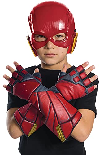 DC Justice League - Guantes de Flash para niños, accesorio disfraz licencia oficial, talla única 3-10 años (Rubie's 34255)