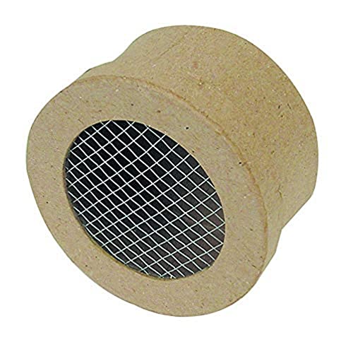 Décopatch BT064C - Un support en papier brun mâché 7x7x4 cm, Mini boite ronde grillagée