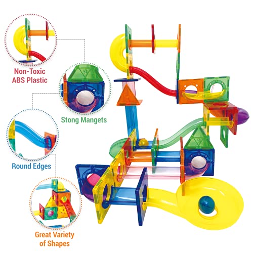 Desire Deluxe Kit Bloques de Construcción Magnéticos para Niños y Niñas de 3 4 5 6 y 7 Años Correr Bola - Juguete Educativo con Figuras Geométricas para Desarrollar la Creatividad de Sus Pequeños