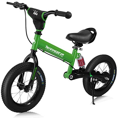 Deuba Bicicleta de Equilibrio Rennmeister para niños sin Pedales a Partir de 3 años con neumáticos de Aire Freno Rosa 12 Pulgadas