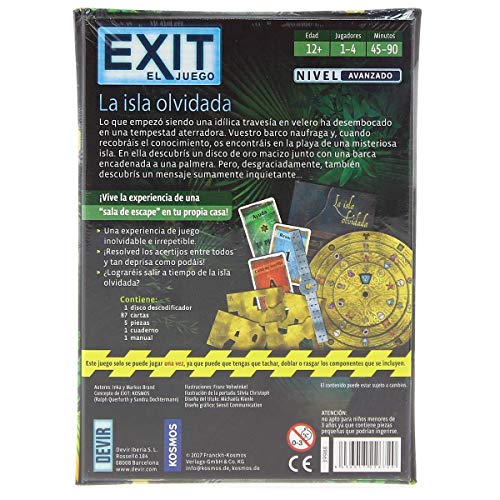 Devir Exit: La Isla olvidada, Ed Español (BGEXIT5), Color/Modelo Surtido + Exit: El Tesoro Hundido, Ed Español (Bgexit7)