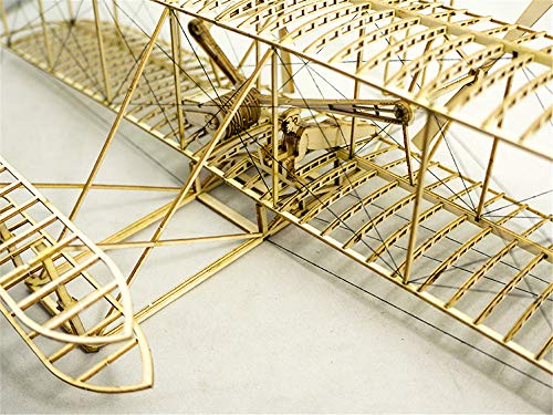 dino Ensamblado 3D Puzzle Modelo DIY Avión Wright Flyer Kit de artesanía de Madera, Kits de Aviones de Madera de balsa Cortados con láser para Construir para Adultos Adolescentes