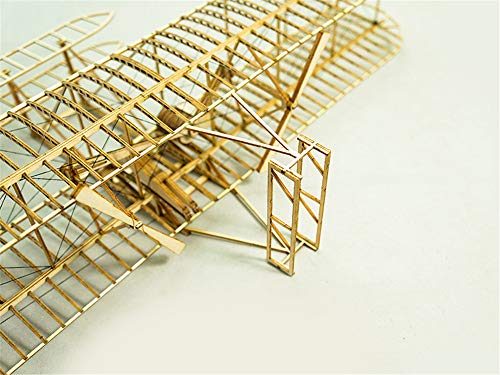 dino Ensamblado 3D Puzzle Modelo DIY Avión Wright Flyer Kit de artesanía de Madera, Kits de Aviones de Madera de balsa Cortados con láser para Construir para Adultos Adolescentes