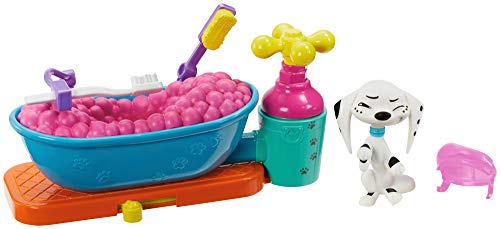 Disney 101 Dalmatian Street Baño de burbujas con figura Dolly y accesorios, juguete niños +5 años (Mattel GBM47)