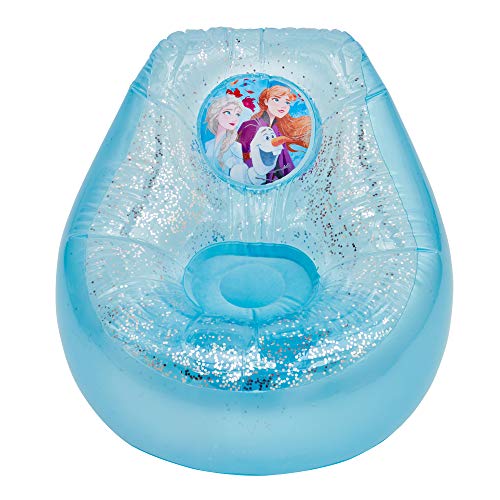 Disney Frozen 289FZO Silla Inflable con Purpurina para niños, Color Azul y Blanco