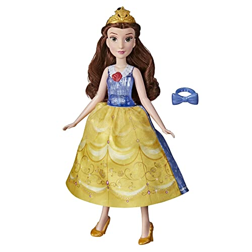 Disney Princess - Bella Vestido mágico - Muñeca de Cambio rápido de Ropa Inspirada en la película La Bella y la Bestia - Juguete para niñas de 3 años en adelante