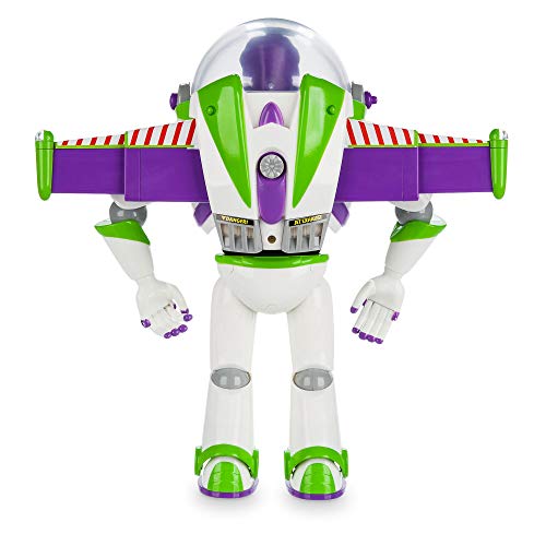 Disney Store: Buzz Lightyear, Figura de acción interactiva de Toy Story con Voz, 30 cm, más de 10 Frases en inglés, interactúa con Otras Figuras y Juguetes, Luces láser, para Mayores de 3 años