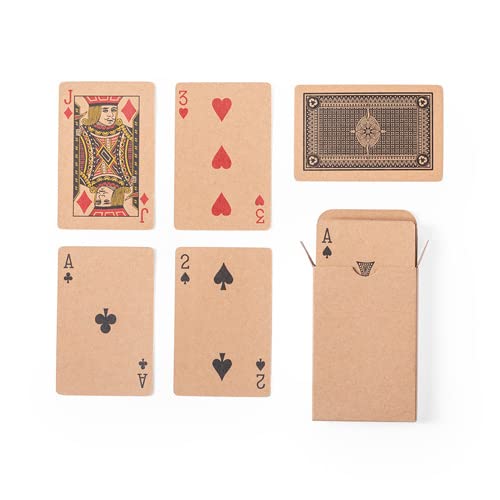 DISOK - Baraja de Cartas Francesa Eco. Juegos de Cartas Poker ecologicos. Juegos de Cartas como Detalle de Boda, bautizos y comuniones.