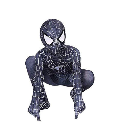 Diudiul Spiderman Traje de Superhéroe Traje de Lujo Traje Cosplay Zentai (Negro-Venom,XS(100-110cm))