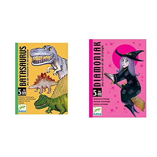 Djeco Batasaurus, Juego de Cartas, Multicolor (35136A) + Juego de Cartas Diamoniak, Multicolor (35117)