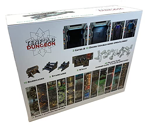 DnD Dungeon Terrain RPG – Alfombrillas de batalla 3D para juegos de rol, configuración rápida de azulejos de mapa y almacenamiento fácil con cuadrícula cuadrada de Mazmorras y dragones Instalación