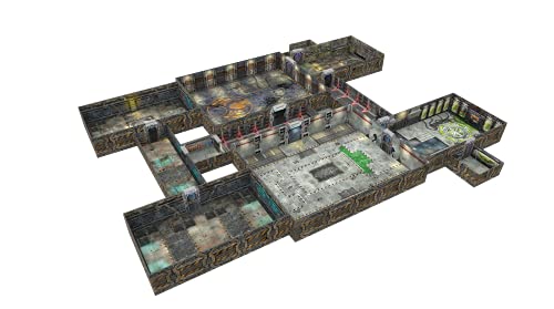 DnD Dungeon Terrain RPG – Alfombrillas de batalla 3D para juegos de rol, configuración rápida de azulejos de mapa y almacenamiento fácil con cuadrícula cuadrada de Mazmorras y dragones Instalación