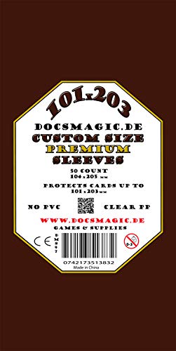 docsmagic.de 50 Premium Custom Size Board Game Sleeves - 101 x 203 - 104 x 205 - Kingdom Death
