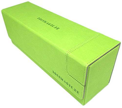 docsmagic.de Premium Magnetic Tray Long Box Light Green Medium - Card Deck Storage - Caja Verde Claro