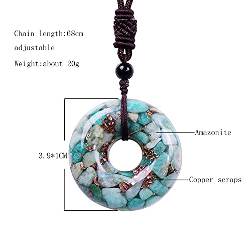 Donut Oronge Charm Yoga Healing Energy Reiki Collar Cristal Protección EMF