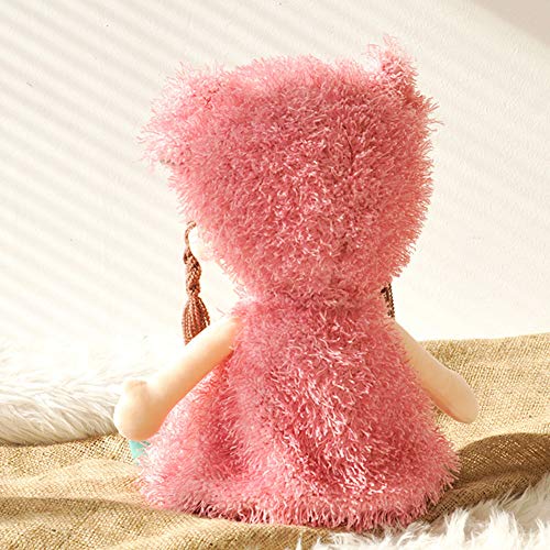Dulce muñeca de hadas de tela, muñeca de bebé con pelo, muñeca de peluche para niñas pequeñas (40 cm) (C-Pink)