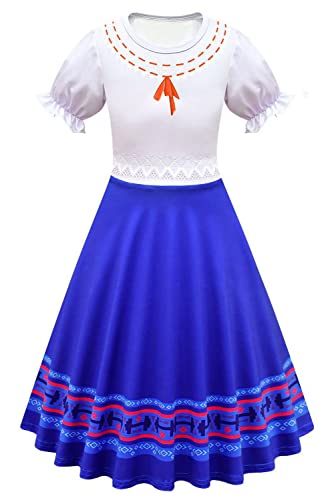 Duorola Luisa - Disfraz de Luisa para disfraz de princesa de lujo, trajes de fiesta, falda de fiesta, trajes, altura de 90 a 150 cm, azul, M