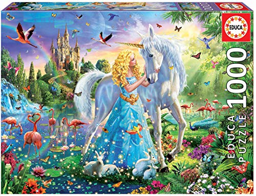 Educa - La Princesa y el Unicornio Puzle, 1 000 Piezas, Multicolor (17654)