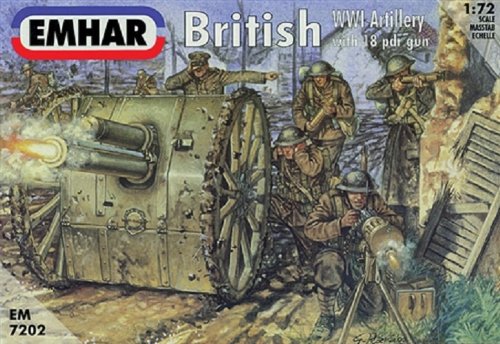 Emhar Models EM7202 Kit de construcción de modelo de artillería británica de la WWI con pistola 18PDR