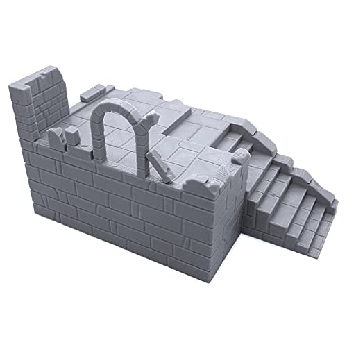 EnderToys Brick Staircase, Terrain Scenery for Tabletop 28mm Miniatures Wargame, 3D Printed and Paintable