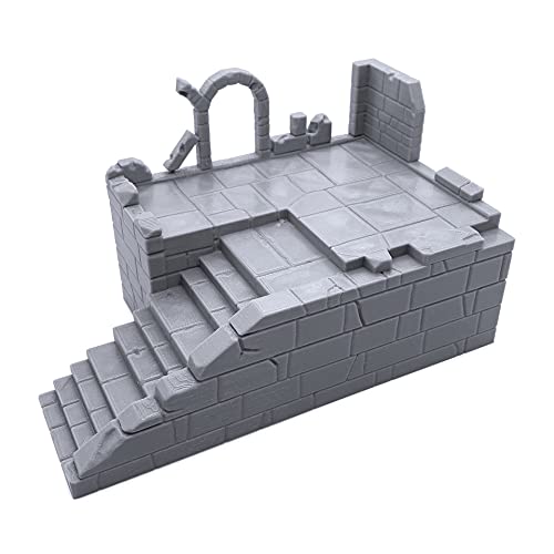 EnderToys Brick Staircase, Terrain Scenery for Tabletop 28mm Miniatures Wargame, 3D Printed and Paintable