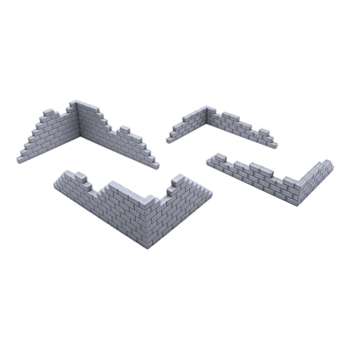 EnderToys Brick Walls, Terrain Scenery for Tabletop 28mm Miniatures Wargame, 3D Printed and Paintable