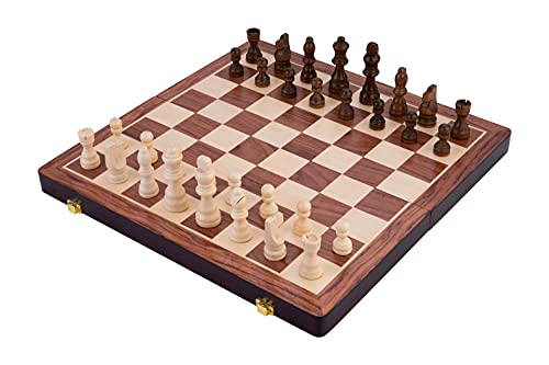 Engelhart - Juego de Ajedrez / Backgammon de Madera Reversible - Bandeja Plegable - Piezas Incluidas (38,5 cm)