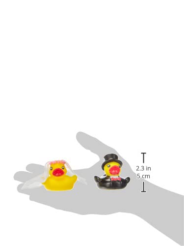 Ente Hochzeitspaar Pato de Goma para el baño (2 Unidades), diseño de Pareja de Novios, Amarillo