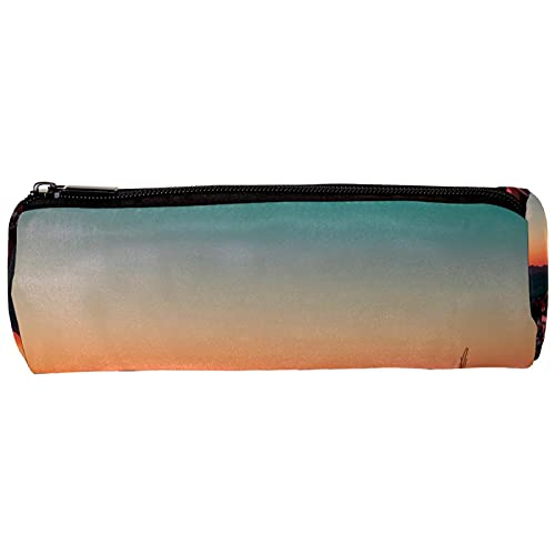 Estuche de lápiz Sunset in Santorini Bolsa de pluma con cremallera bolsa para papelería Viajes Escuela Estudiante Suministros