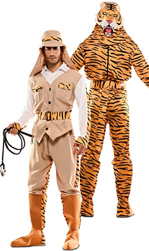 EUROCARNAVALES Disfraz Doble de Cazador y Tigre para Adultos