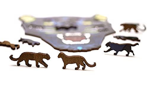 EWA Eco-Wood-Art - Pantera - Puzzle de Madera de Colores para Adolescentes y Adultos - Kit de Bricolaje sin Necesidad de Pegamento - 102 Piezas Panther Puzzle