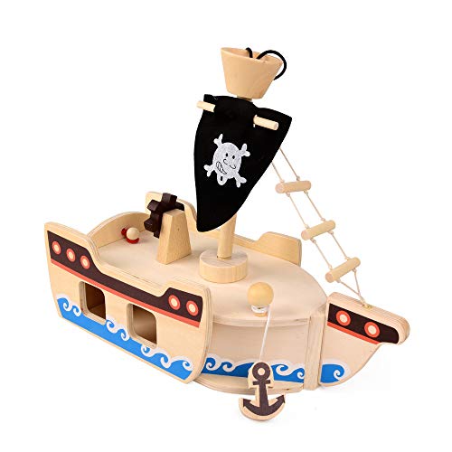 ewtshop Barco pirata de madera para jugar