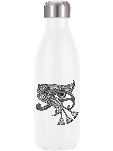 Eye Of Horus Tattoo Styled Bird Wings 350ml botella de agua estilo botella térmica de acero inoxidable BPA frasco termo blanco talla única