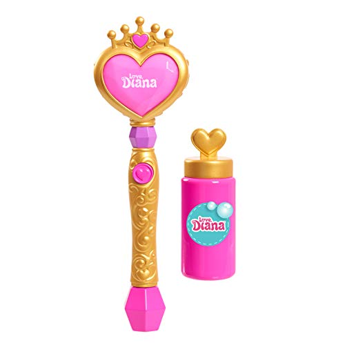 Famosa - Varita de Burbujas de Love Diana, con luz, se Ilumina al apretar el botón y hace burbujas, juguete para hacer pompas de jabón, niñas y niños mayores de 3 años (LVE02000)
