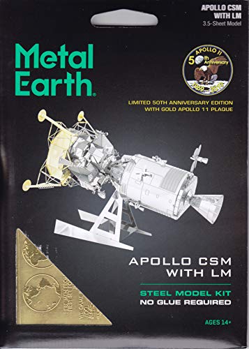 Fascinations MMS168 Metal Earth 502518 Apollo CSM + LM - Juego de construcción 3D cortada con láser, placas de metal 3.5, a partir de 14 años