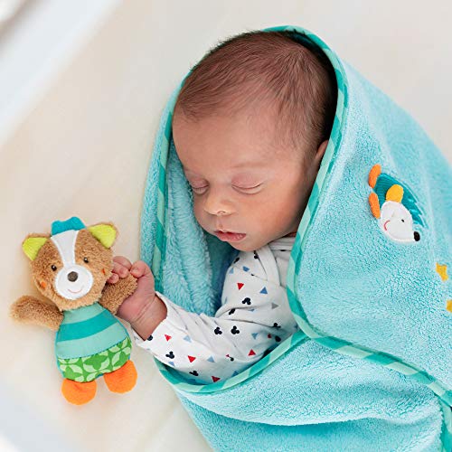 Fehn 071443 Manta suave con diseño de zorro, suave manta para acurrucarse, para bebés y niños pequeños a partir del nacimiento, Medidas: 100 x 75 cm
