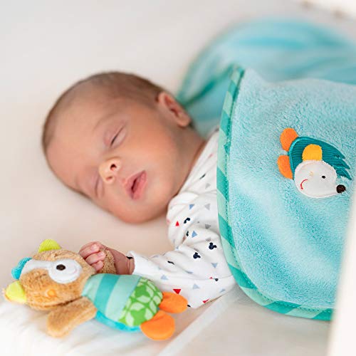 Fehn 071443 Manta suave con diseño de zorro, suave manta para acurrucarse, para bebés y niños pequeños a partir del nacimiento, Medidas: 100 x 75 cm