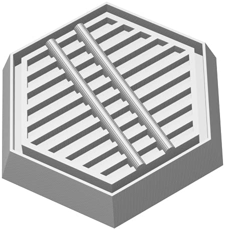 Feldherr Base Hexagonal de plástico para Juegos de Mesa - 35 mm x 30 mm x 6 mm