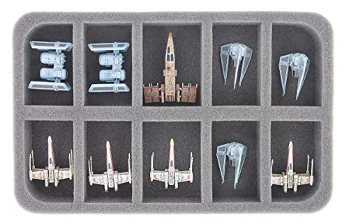 Feldherr Half-Size Case 90 Compatible con Star Wars: X-Wing Second Edition - Core Set + 10 pequeñas Naves