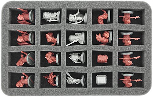 Feldherr HS035SD01 35 mm Half-Size Foam Tray for 20 Super Dungeon Explore Figures